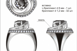 эскиз эксклюзивное кольцо "Cфера"