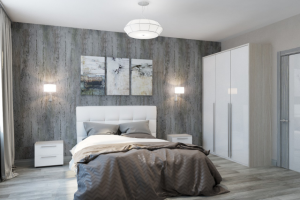 Спальня в современном стиле в серых тонах