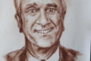 Лесли Нильсен, портрет, сангина