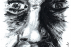 Взгляд, скетч, гуашь