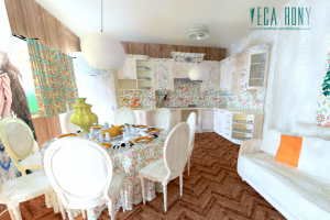 Интерьер кухни Veca Rony стилизация русского стиля