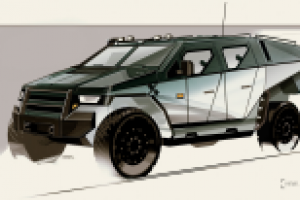 Набросок военного внедорожника