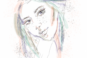 Fashion-скетч для принта на футболку