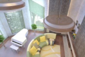 Гостиная. Загородный дом. Вариант 1. Вид 2