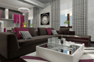 квартира с кухней цвета фукси вид3