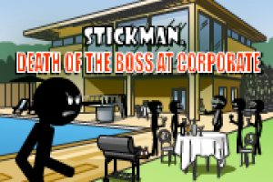 Stickman. Death of the boss at corporate