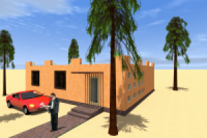 Визуализация военного дома в Египте