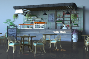 Дизайн фудкорта для ресторана быстрого питания Fritto