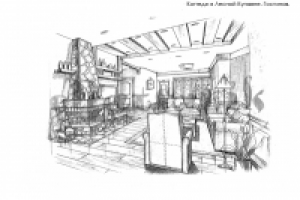 Коттедж в Лесной Купавне. Гостиная.