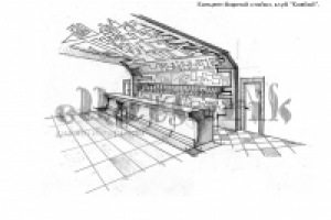 Концепт барной стойки в ночном клубе.