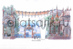 Эскиз витрины для украшений Nutcracker в бутике.