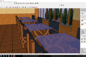Интерьер кафе. 3Д (СкетчАп)