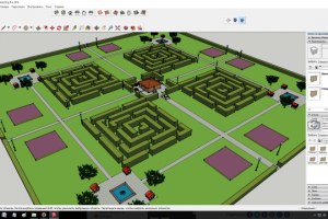 Ландшафтный дизайн парка.3Д (СкетчАп)
