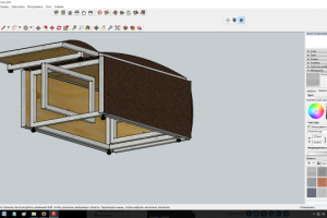 Конструкция пуфика-кушетки. 3Д (СкетчАп)