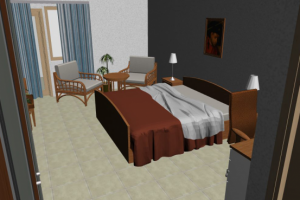 3D вид номера в мини-гостинице