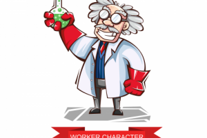 Векторная иллюстрация. Ученый