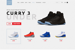 Landing Page линейки кросовок CURRY 2