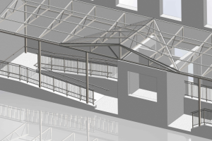 Навес со стеклом детсада
