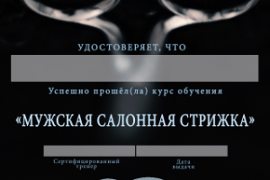 Создание сертификата для парикмахерской школы