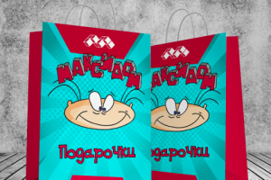 Бумажный подарочный пакет по мотивам мультсериала