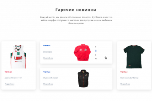 Интернет-магазин баскетбольного клуба