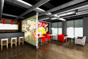 Дизайн проект интерьера ресторана в стиле лофт