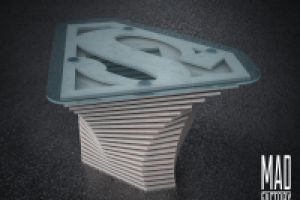 Журнальный столик "Superman". Размеры деревянной основы-900х650х