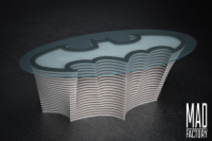 Журнальный столик "Batman". Размеры деревянной основы-1300х500х5