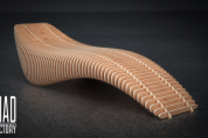 Параметрический шезлонг.  Размеры - 2000х500х400 мм.  Материал -