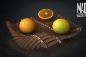 Параметрическая тарелка-поднос из фанеры. Размеры 400х350 мм.