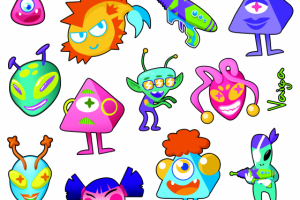 Стикеры с инопланетянами.