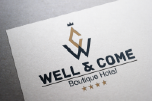 Логотип для четырехзвездочного отеля в Барселоне Well&Come
