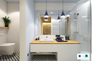 3d-визуализация санузла с искусственным освещением