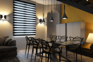 3d-визуализация гостиной с комбинированным светом