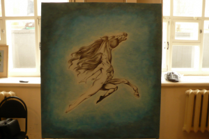 Картина "Девушка на коне"