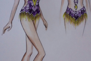 эскиз гимнастического купальника