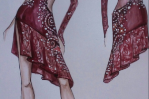 эскиз костюма для фигурного катания "Танго"