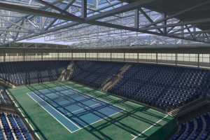 Дипломный проект теннисного центра. Интерьер стадиона.