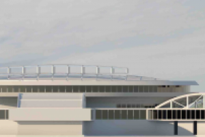 Дипломный проект теннисного центра.Боковой фасад.