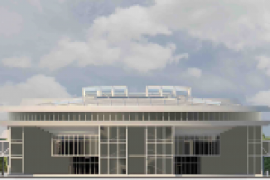 Дипломный проект теннисного центра.Главный фасад.