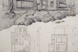 Проект жилого дома. Акварель,карандаш.