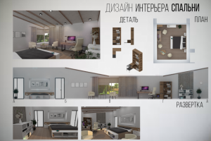 Визуализация интерьера жилой комнаты.