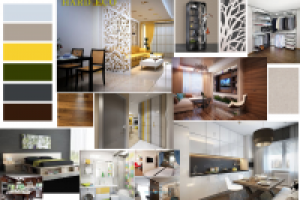 Коллаж дизайна квартиры в микрорайоне Лебяжий