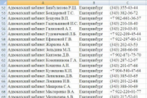 Составление базы "Юридические услуги"