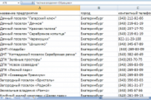 Составление базы "Коттеджные поселки"