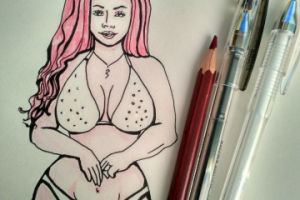 Работа цветными карандашами и гелевыми ручками