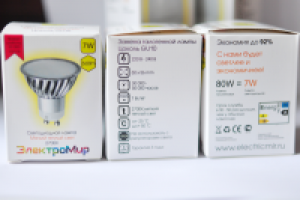 Упаковка ламп для  ООО"ЭлектроМир"