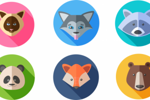 Животные в плоском стиле