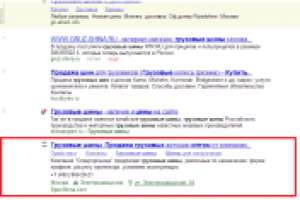 Запрос "грузовые шины" - 4 место