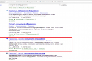 Запрос "холодильное оборудование" – 3 место